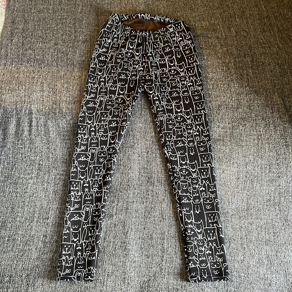 Cat & dog fleece lined leggings